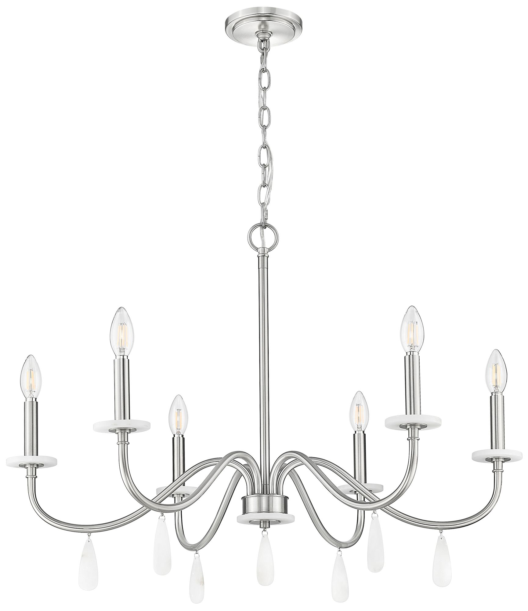 Image 7 Toussant by Z-Lite 32 inch Brushed Nickel 6 Light Chandelier more views