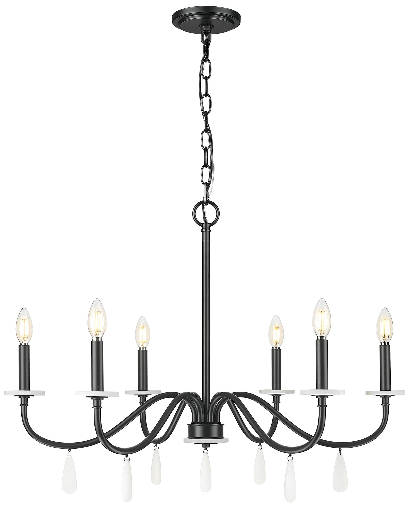 Thumbnail1 of Toussant by Z-Lite 32 inch Matte Black 6 Light Chandelier