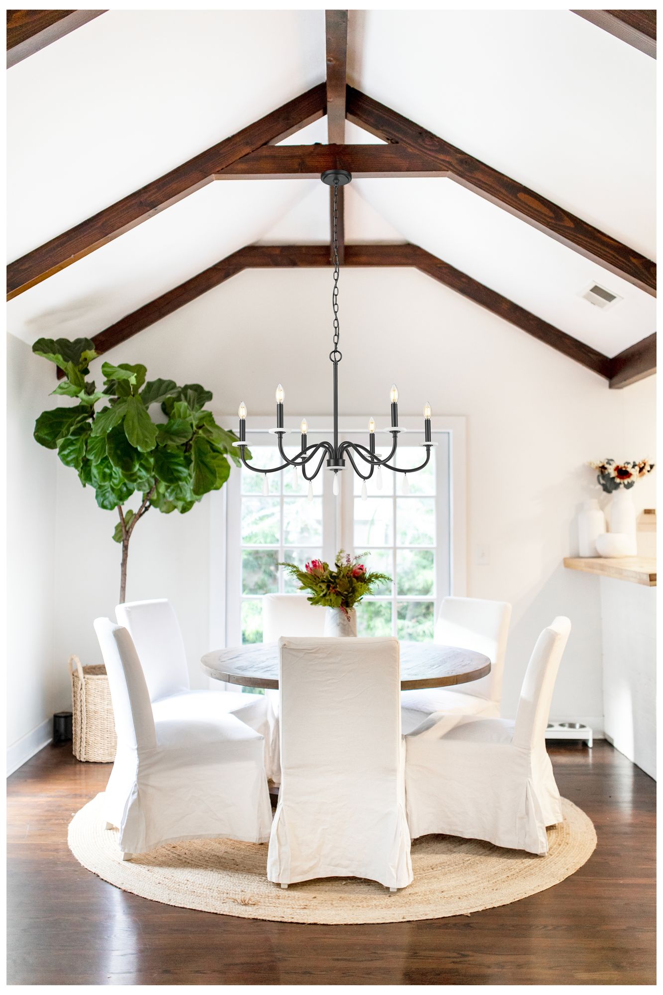 Thumbnail3 of Toussant by Z-Lite 32 inch Matte Black 6 Light Chandelier more views