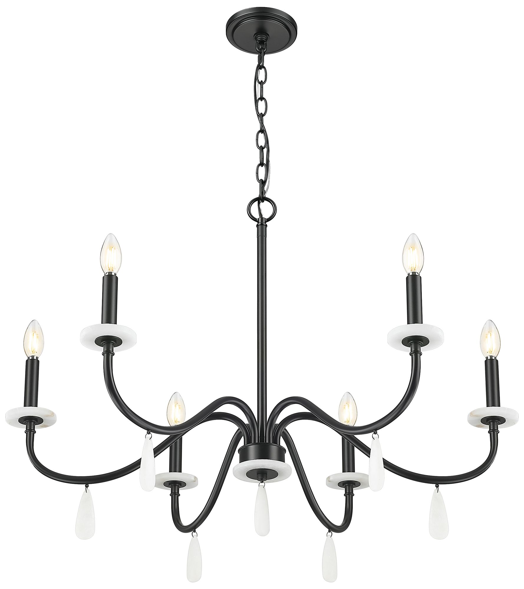 Thumbnail4 of Toussant by Z-Lite 32 inch Matte Black 6 Light Chandelier more views