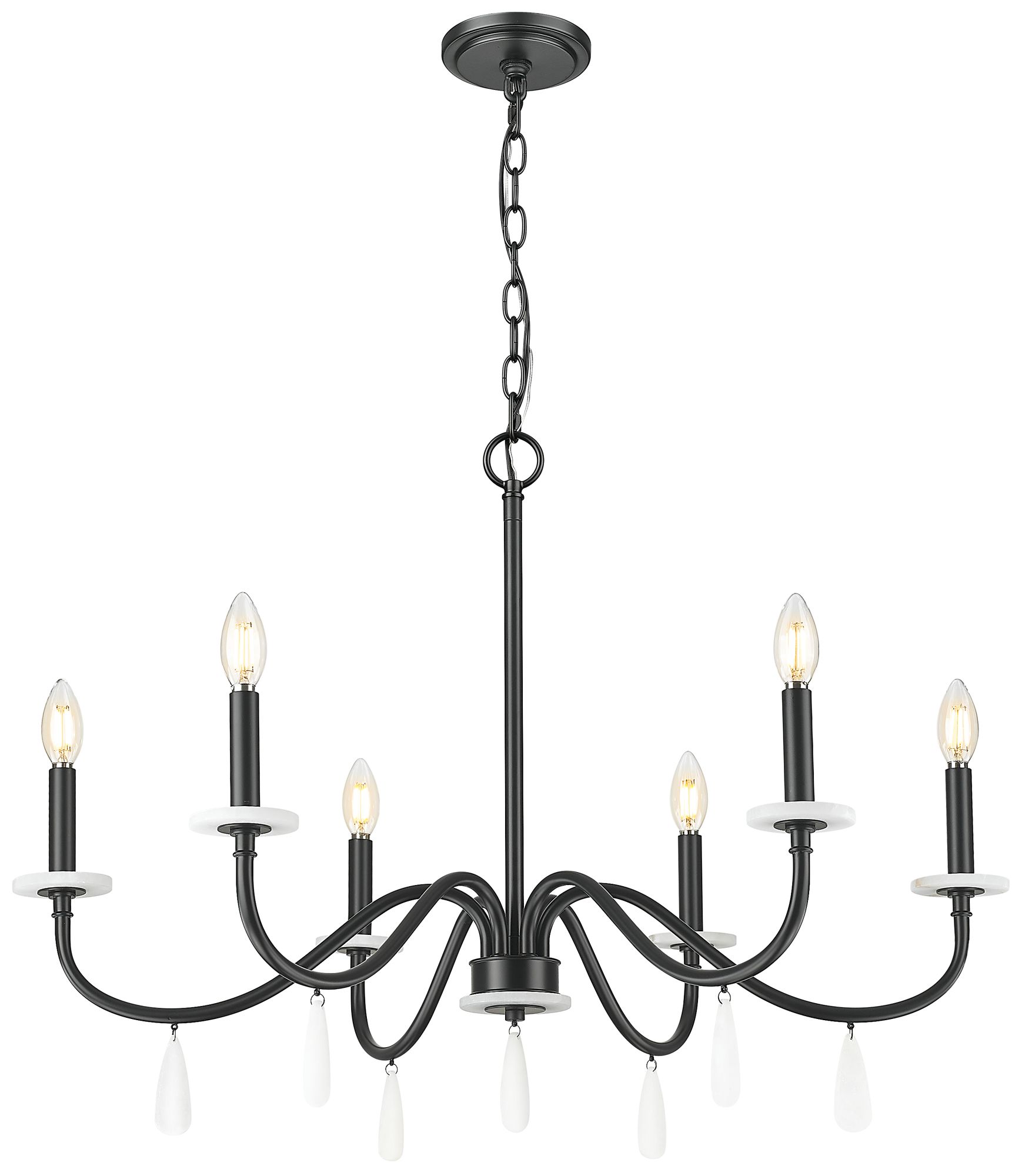 Toussant by Z-Lite 32 inch Matte Black 6 Light Chandelier