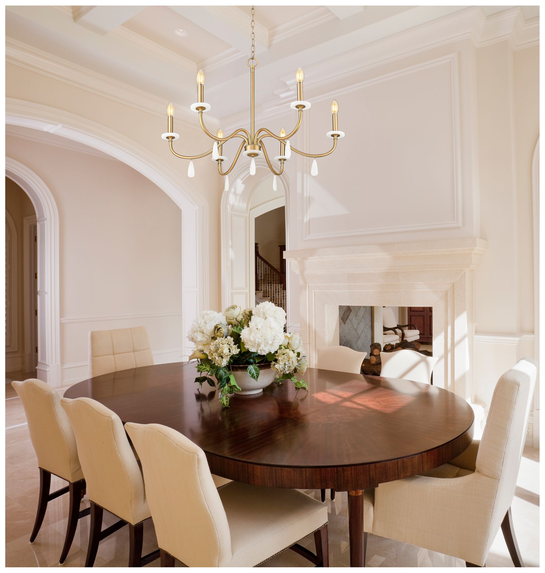 Image 3 Toussant by Z-Lite 32 inch Mordern Gold 6 Light Chandelier more views