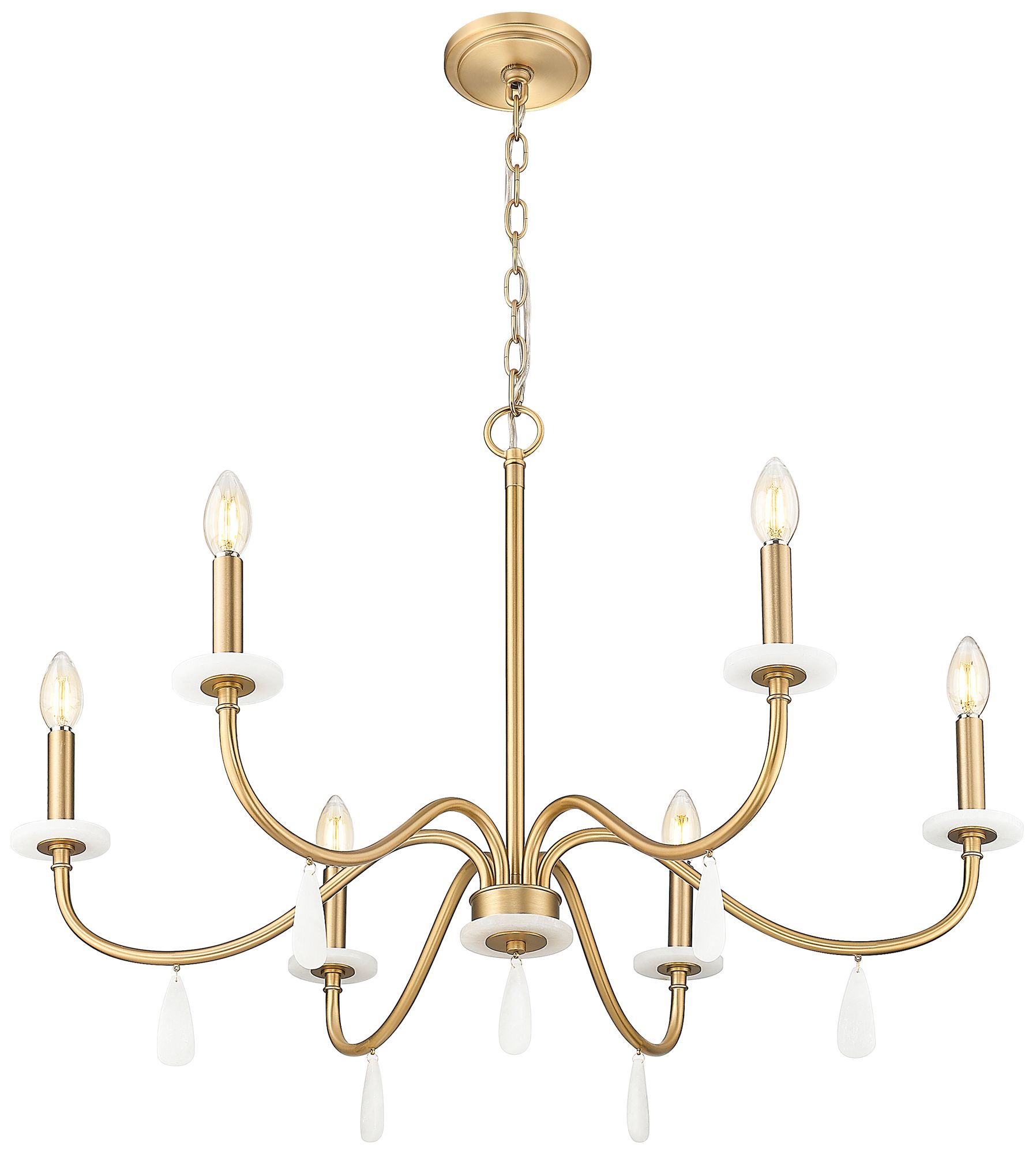 Image 4 Toussant by Z-Lite 32 inch Mordern Gold 6 Light Chandelier more views