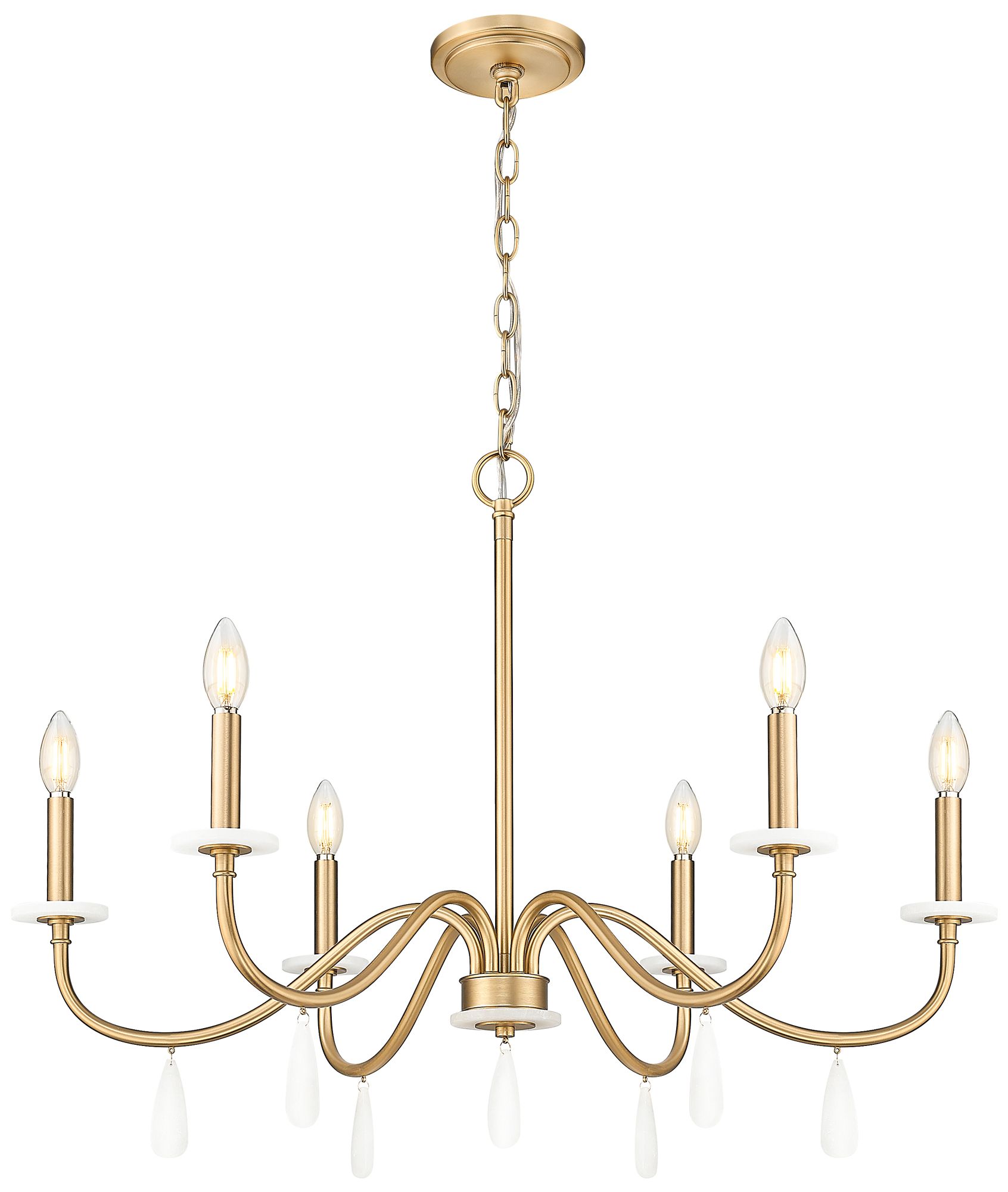 Image 5 Toussant by Z-Lite 32 inch Mordern Gold 6 Light Chandelier more views