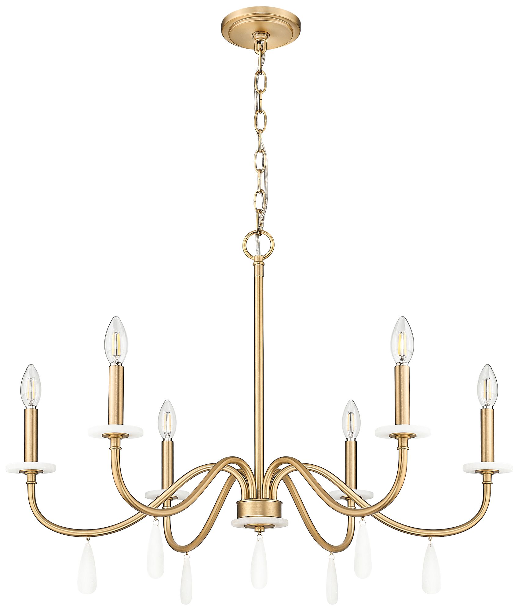 Image 7 Toussant by Z-Lite 32 inch Mordern Gold 6 Light Chandelier more views