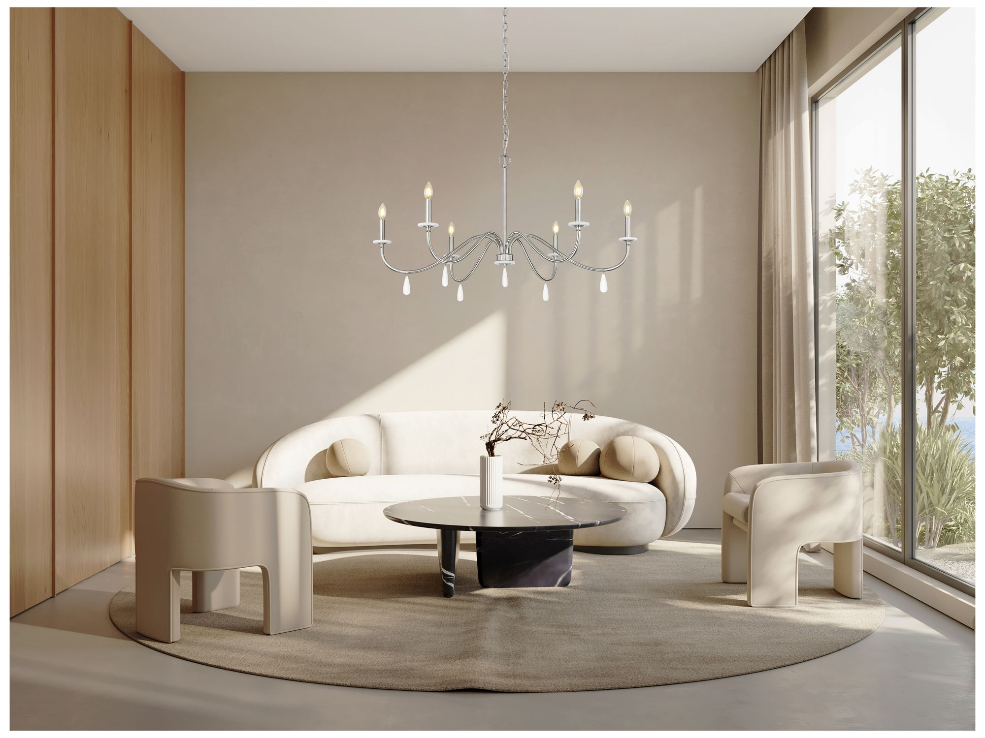 Image 3 Toussant by Z-Lite 45 inch Brushed Nickel 6 Light Chandelier more views