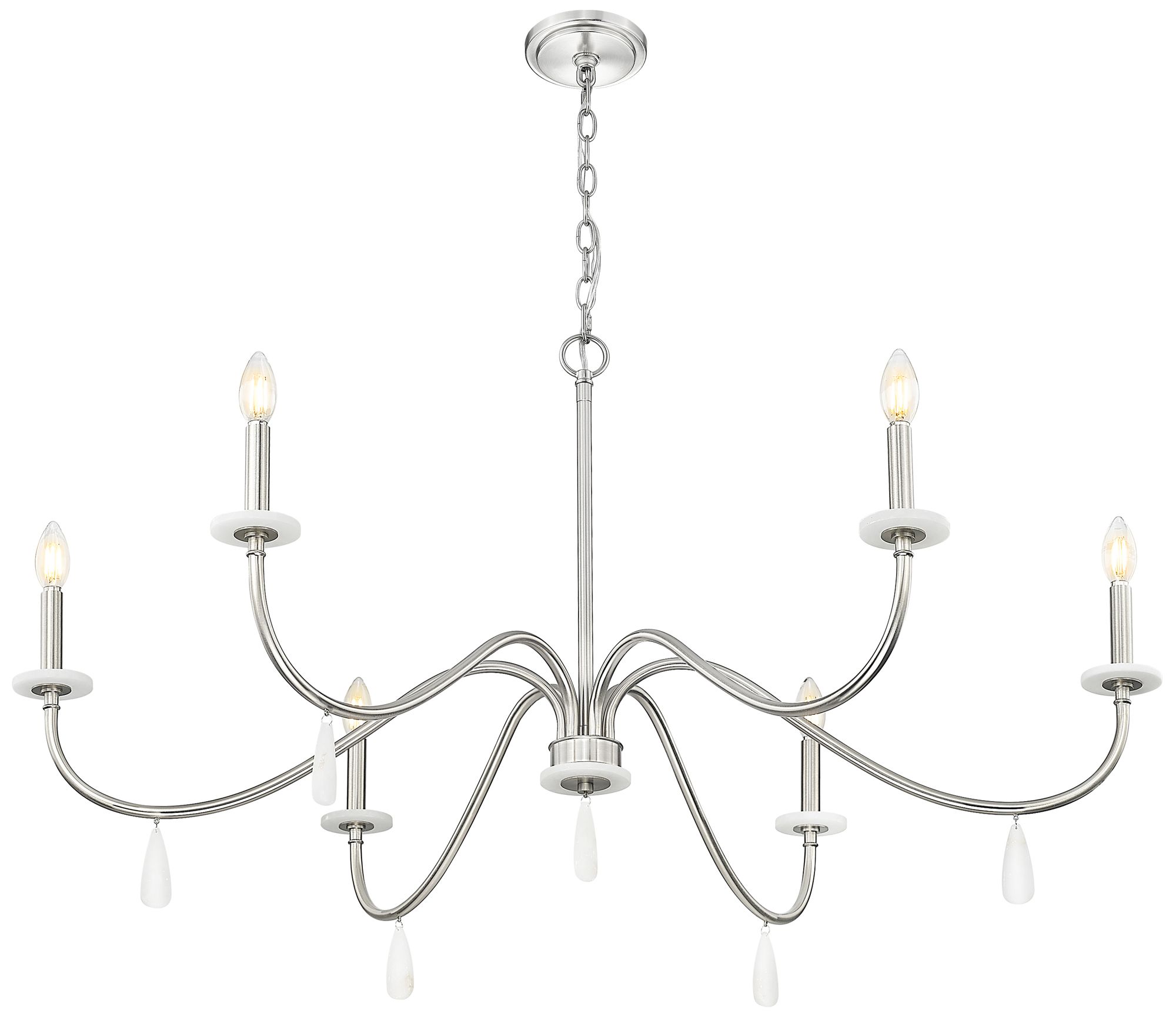Image 4 Toussant by Z-Lite 45 inch Brushed Nickel 6 Light Chandelier more views