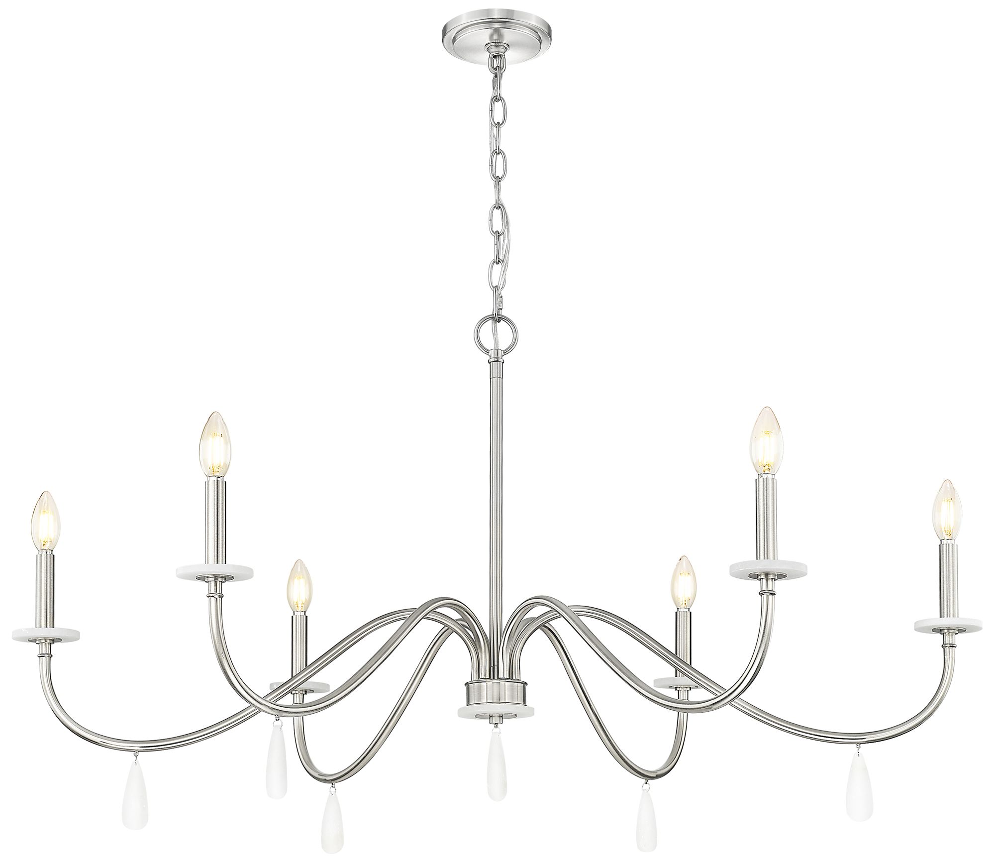Image 5 Toussant by Z-Lite 45 inch Brushed Nickel 6 Light Chandelier more views