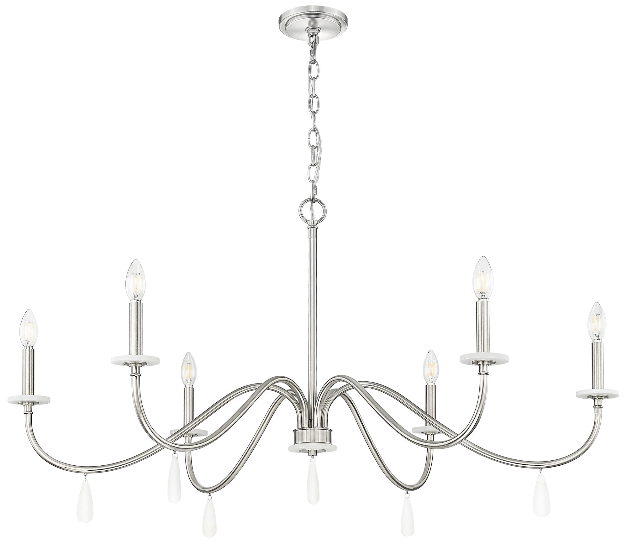 Image 7 Toussant by Z-Lite 45 inch Brushed Nickel 6 Light Chandelier more views