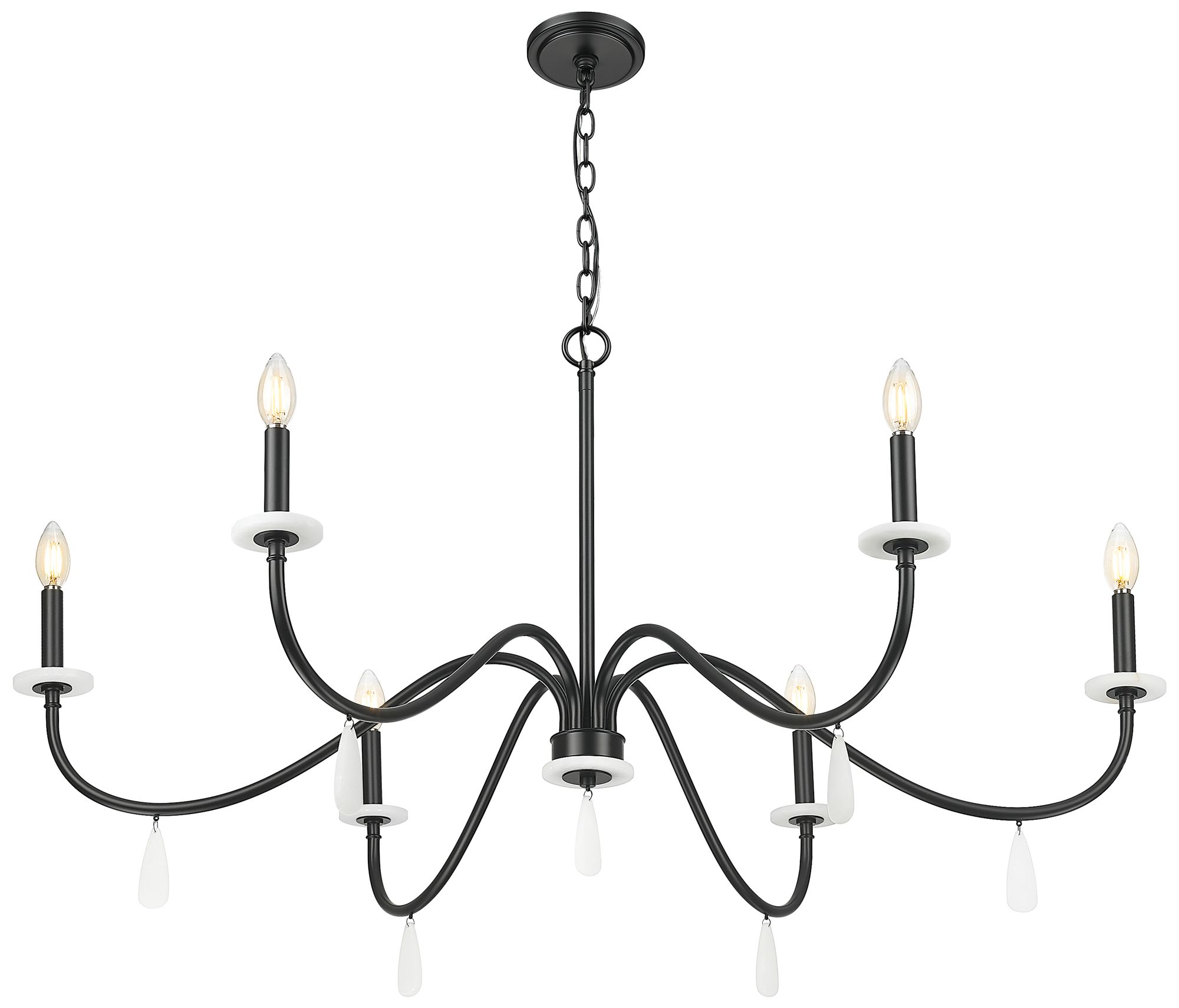 Image 4 Toussant by Z-Lite 45 inch Matte Black 6 Light Chandelier more views