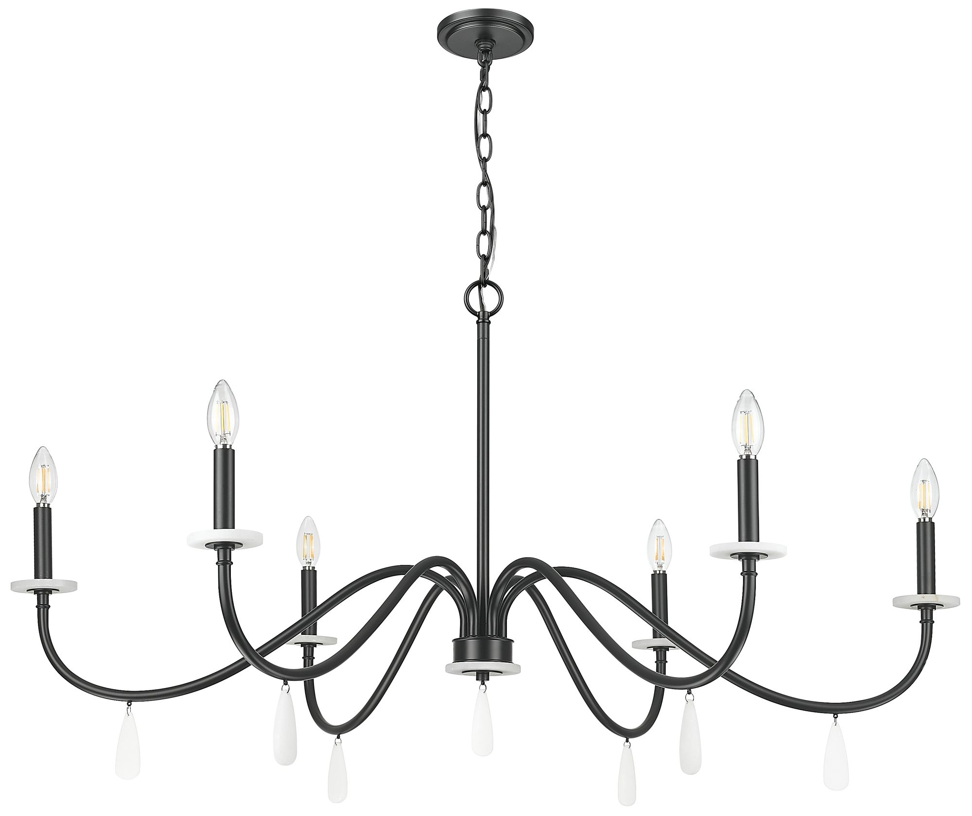 Image 7 Toussant by Z-Lite 45 inch Matte Black 6 Light Chandelier more views