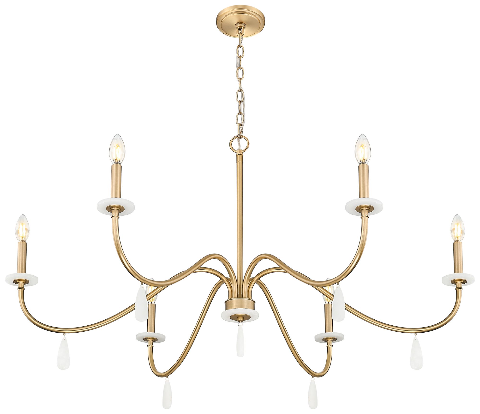 Image 4 Toussant by Z-Lite 45 inch Mordern Gold 6 Light Chandelier more views