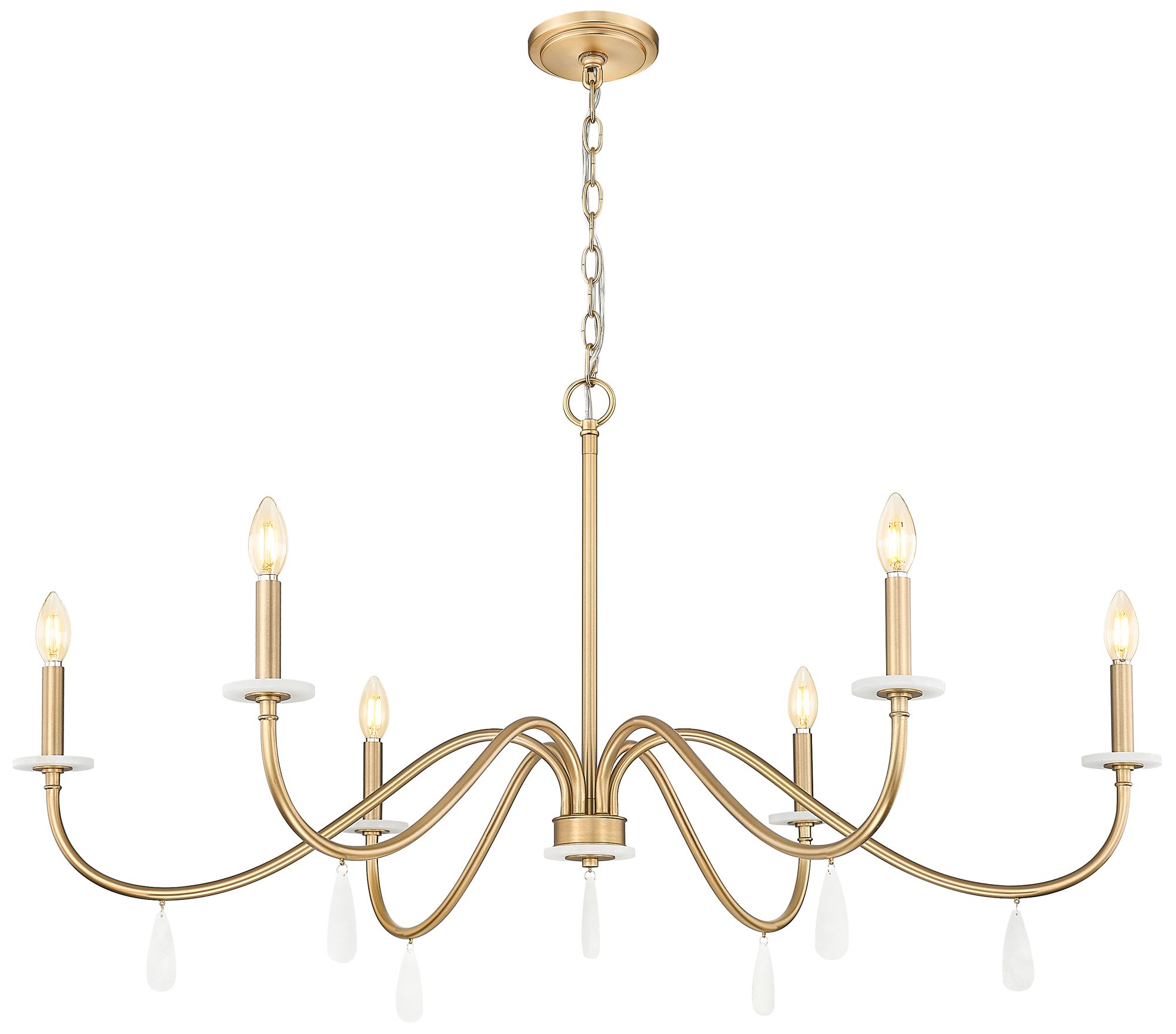 Image 5 Toussant by Z-Lite 45 inch Mordern Gold 6 Light Chandelier more views