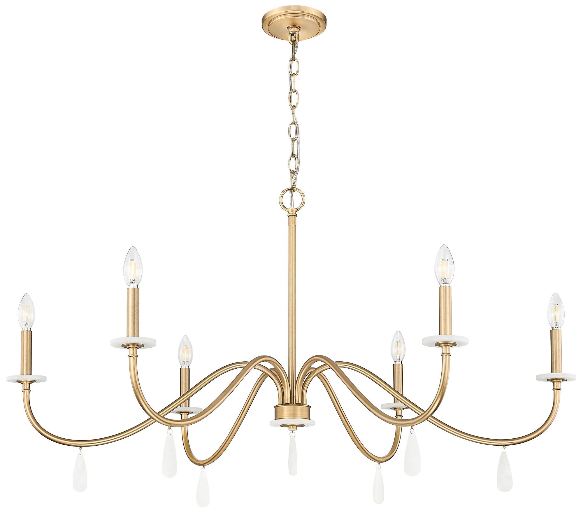 Image 7 Toussant by Z-Lite 45 inch Mordern Gold 6 Light Chandelier more views