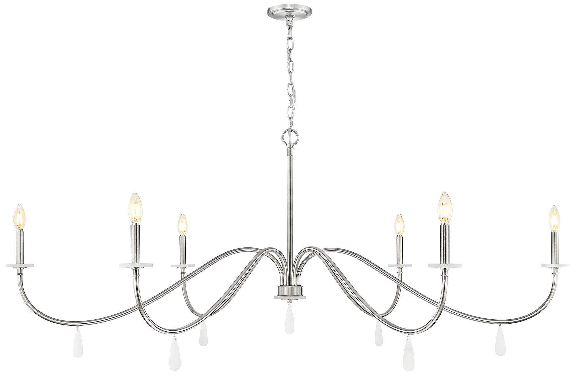 Image 2 Toussant by Z-Lite 63 inch Brushed Nickel 6 Light Chandelier