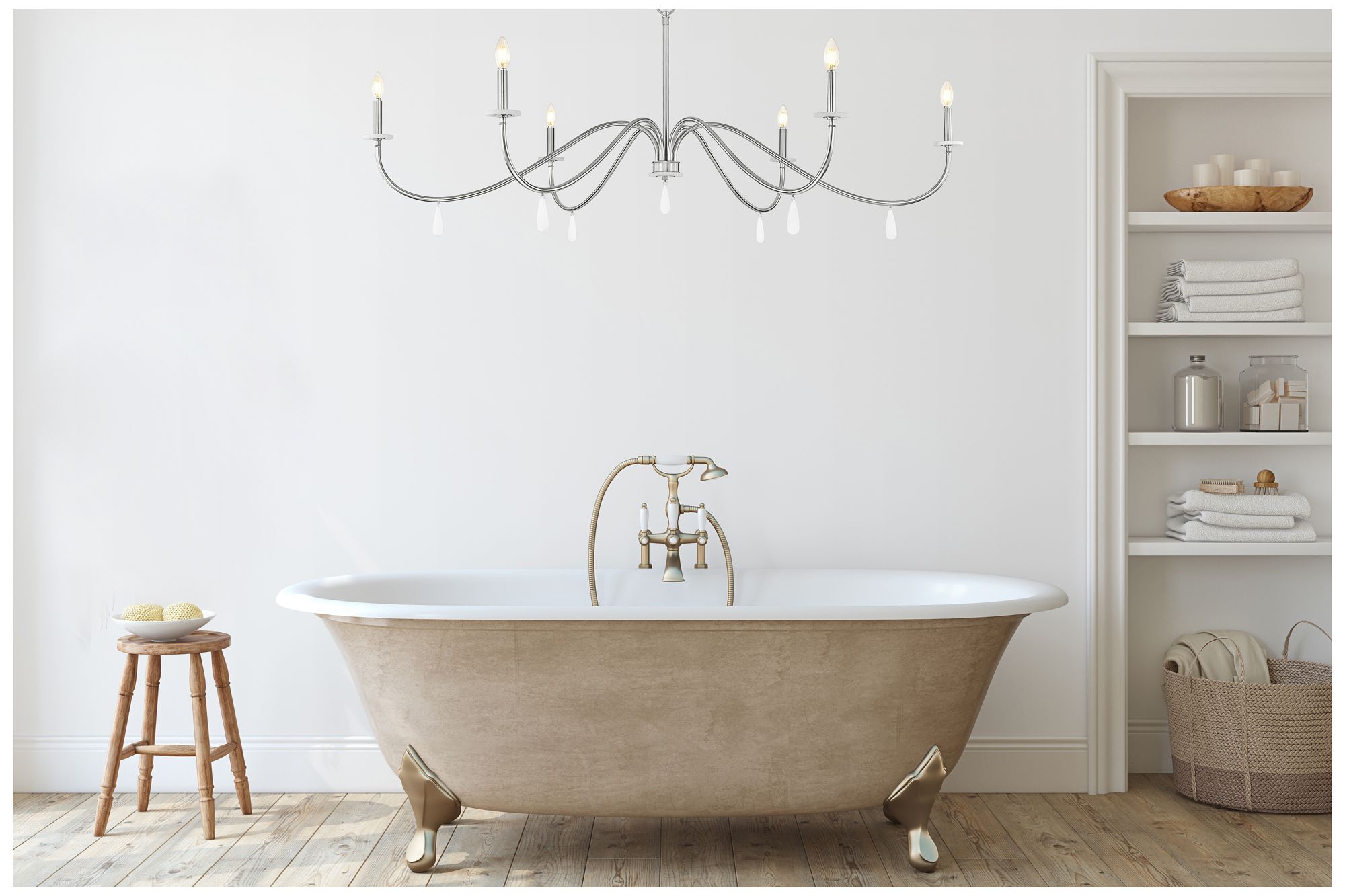 Image 3 Toussant by Z-Lite 63 inch Brushed Nickel 6 Light Chandelier more views