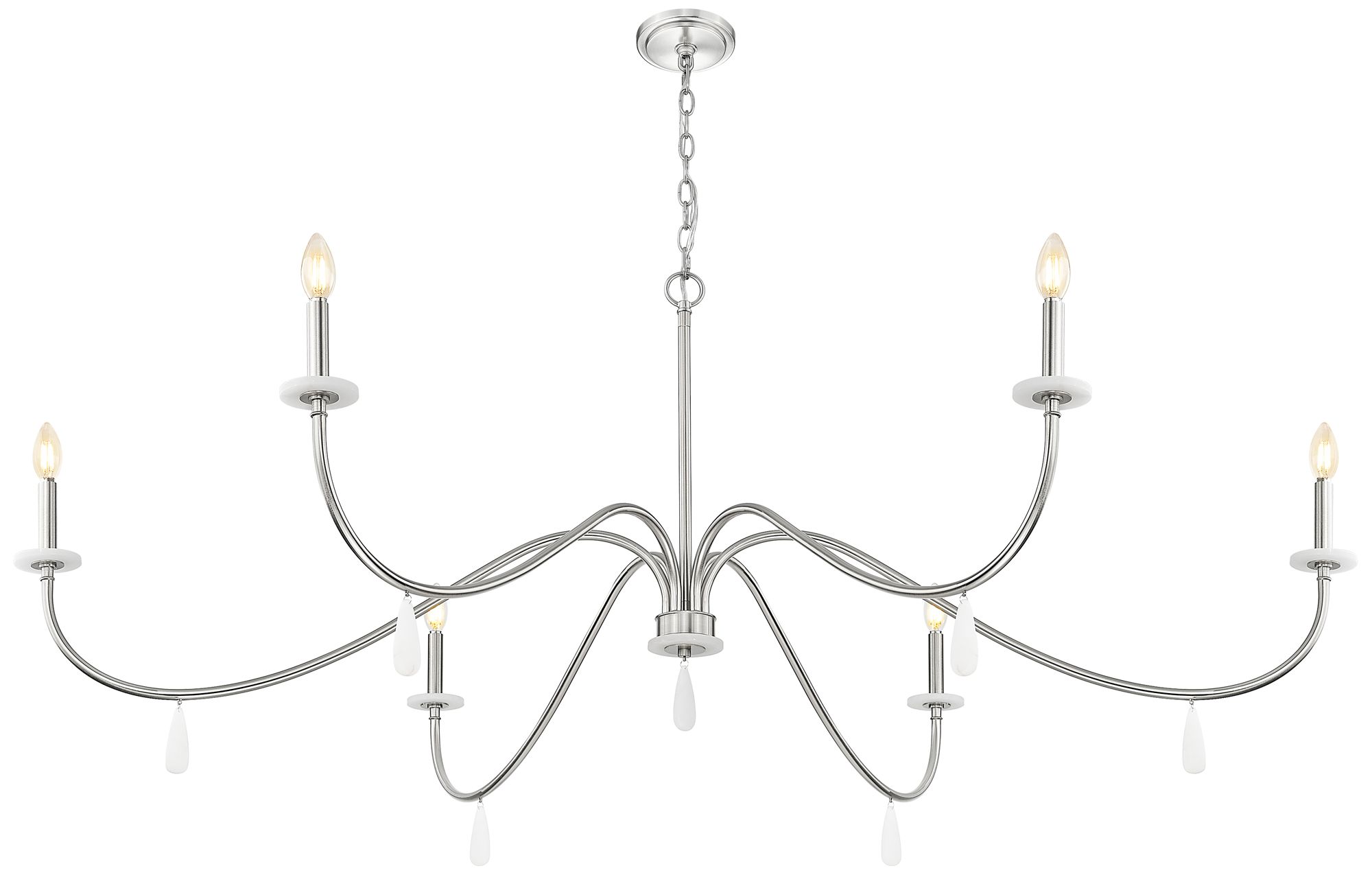 Image 4 Toussant by Z-Lite 63 inch Brushed Nickel 6 Light Chandelier more views
