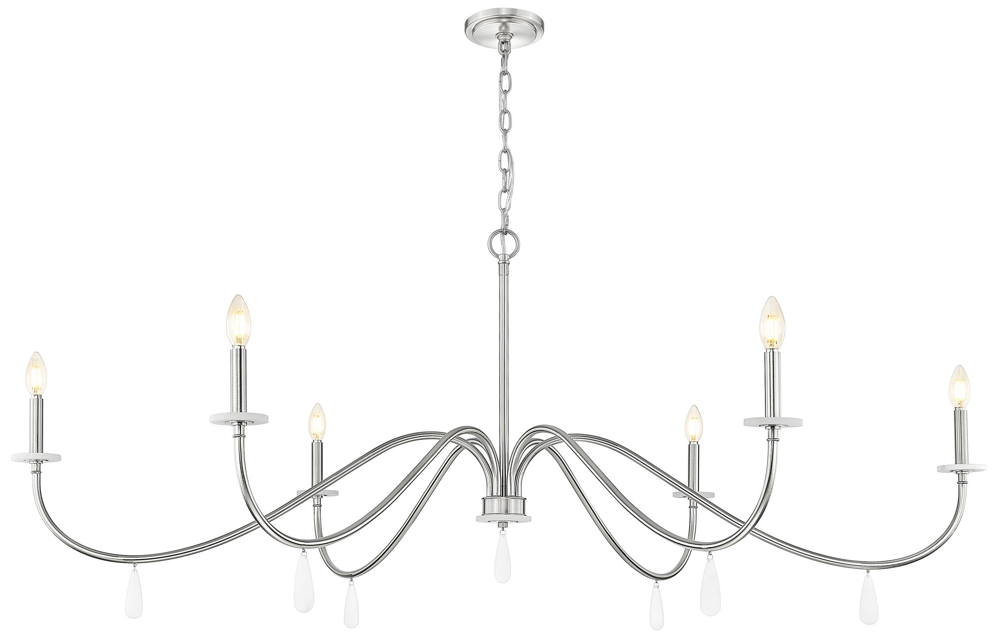 Image 5 Toussant by Z-Lite 63 inch Brushed Nickel 6 Light Chandelier more views
