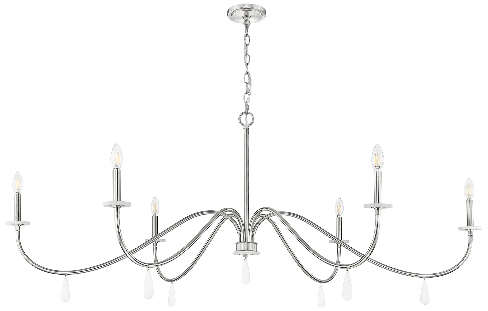 Image 7 Toussant by Z-Lite 63 inch Brushed Nickel 6 Light Chandelier more views