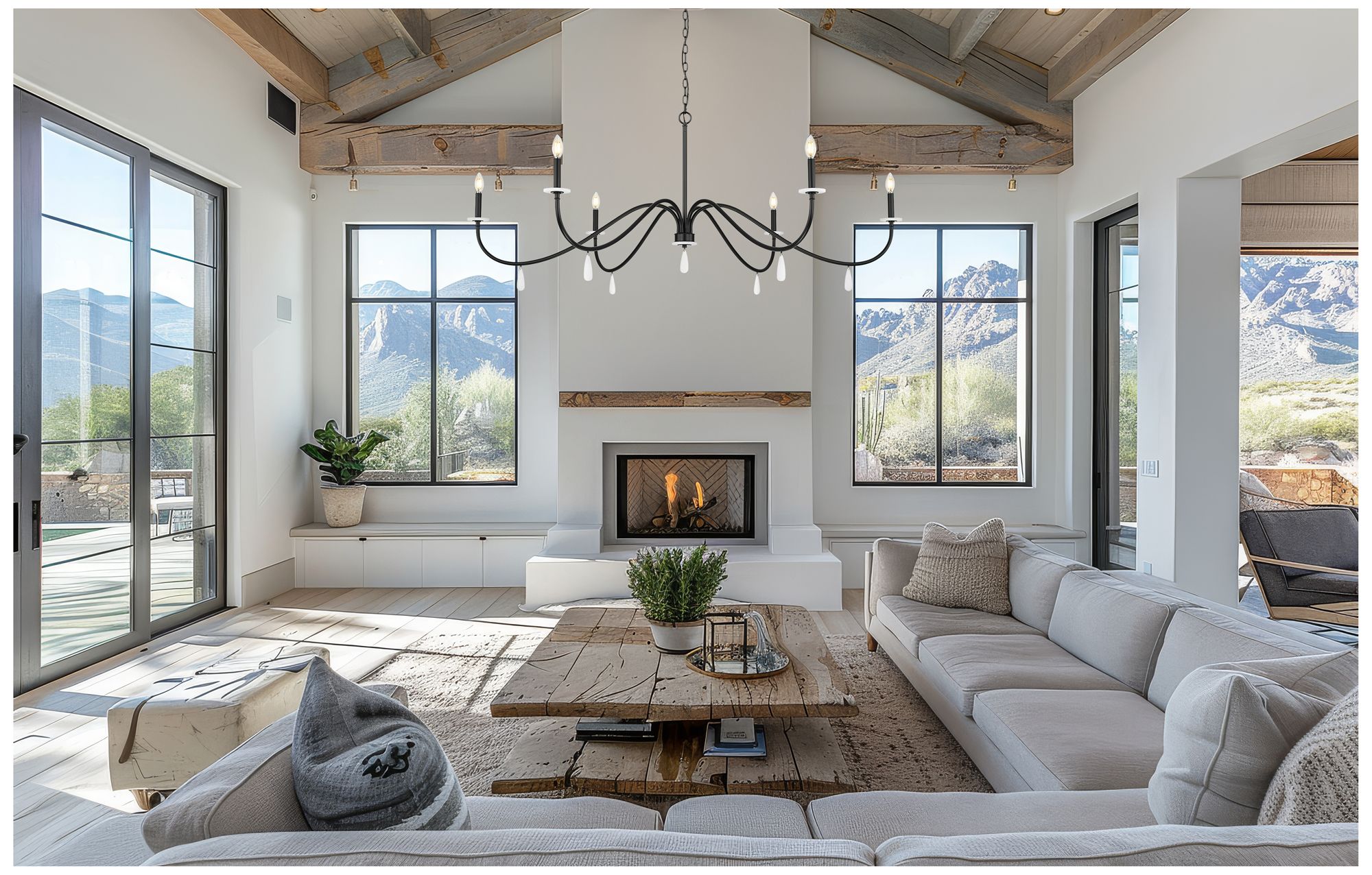 Image 2 Toussant by Z-Lite 63 inch Matte Black 6 Light Chandelier more views