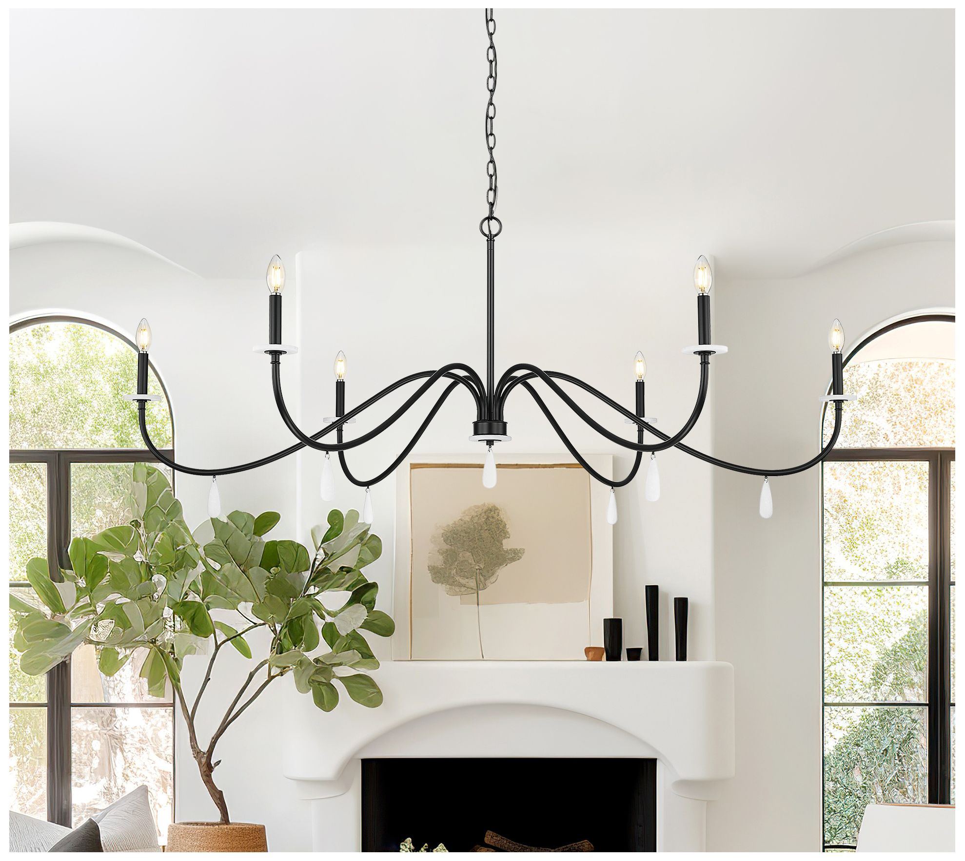 Image 3 Toussant by Z-Lite 63 inch Matte Black 6 Light Chandelier more views