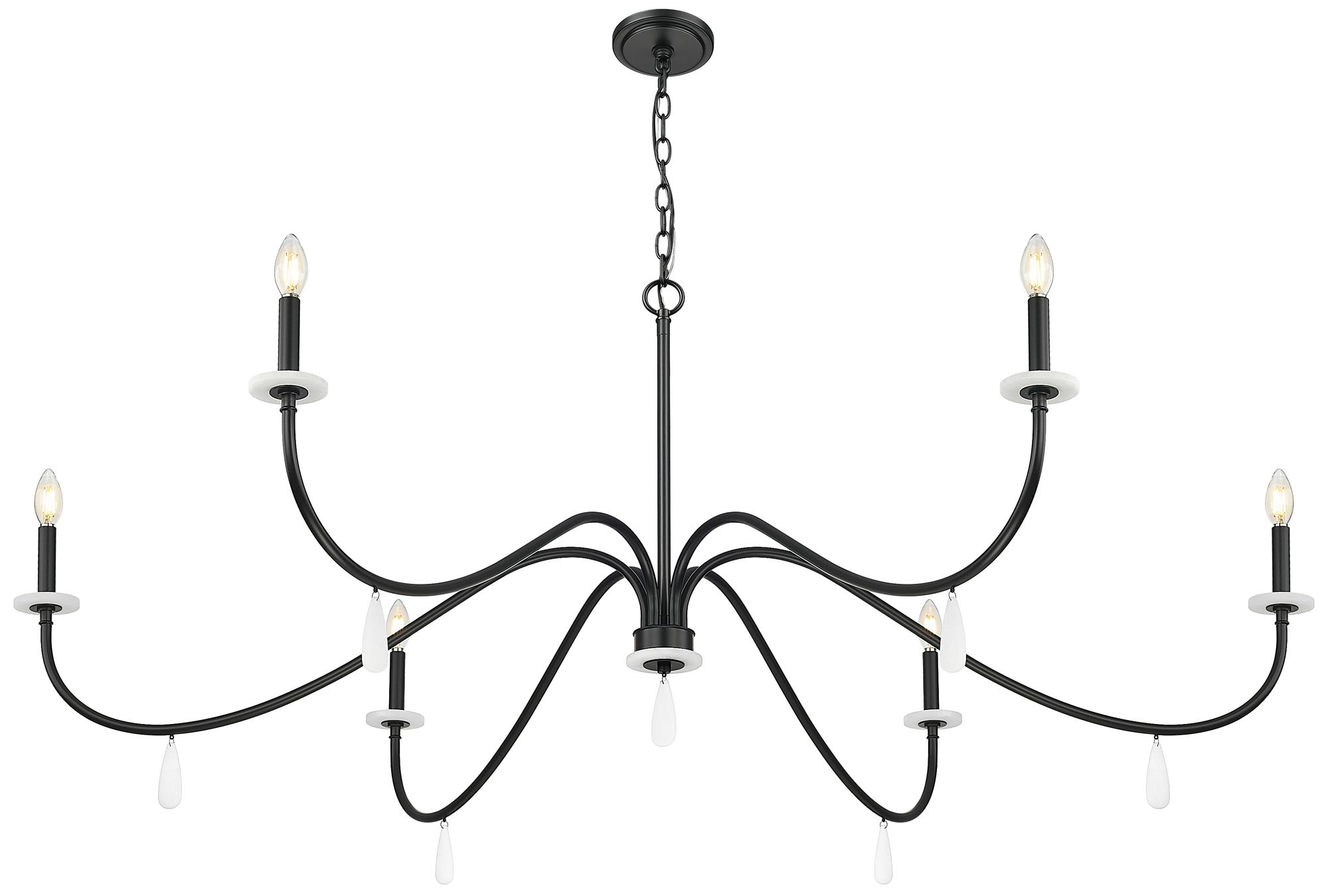 Image 4 Toussant by Z-Lite 63 inch Matte Black 6 Light Chandelier more views