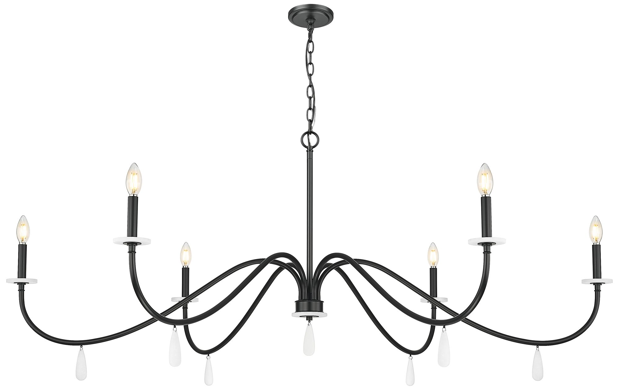 Image 5 Toussant by Z-Lite 63 inch Matte Black 6 Light Chandelier more views
