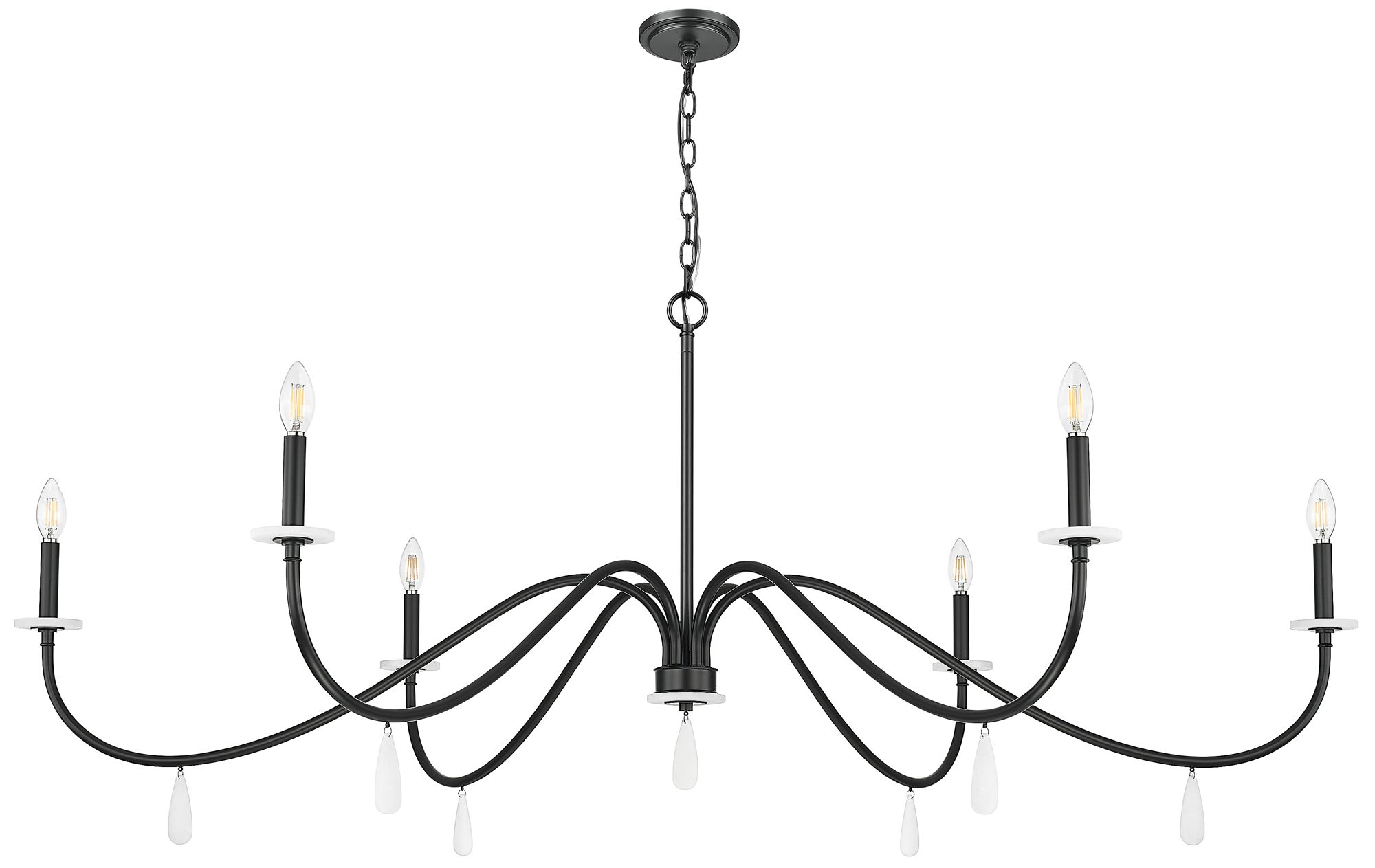 Image 7 Toussant by Z-Lite 63 inch Matte Black 6 Light Chandelier more views