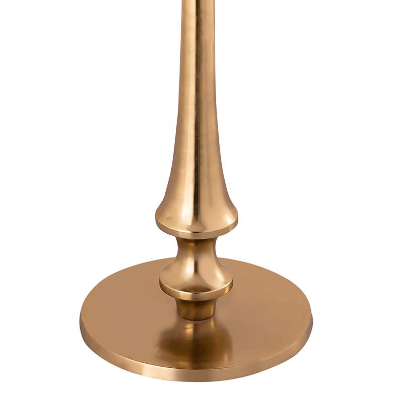 Image 6 TOV 16" Wide Goathide and Gold Aluminum Modern Round Side Table more views