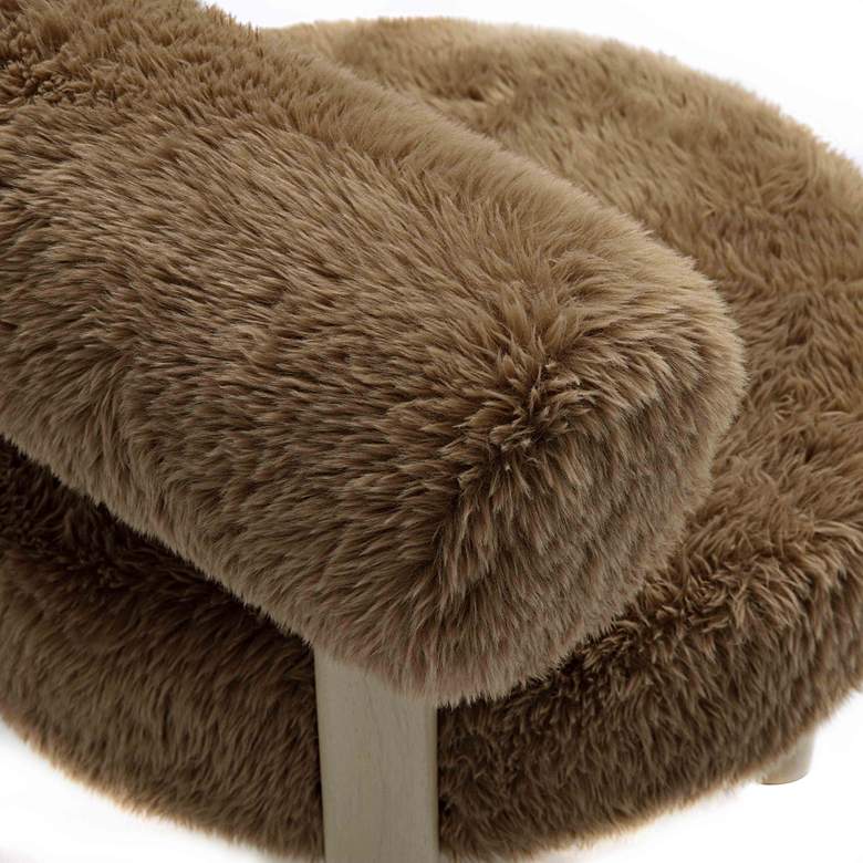 Image 4 TOV 24 3/4" Wide Carmel Dark Taupe Vegan Shearling Modern Accent Chair more views