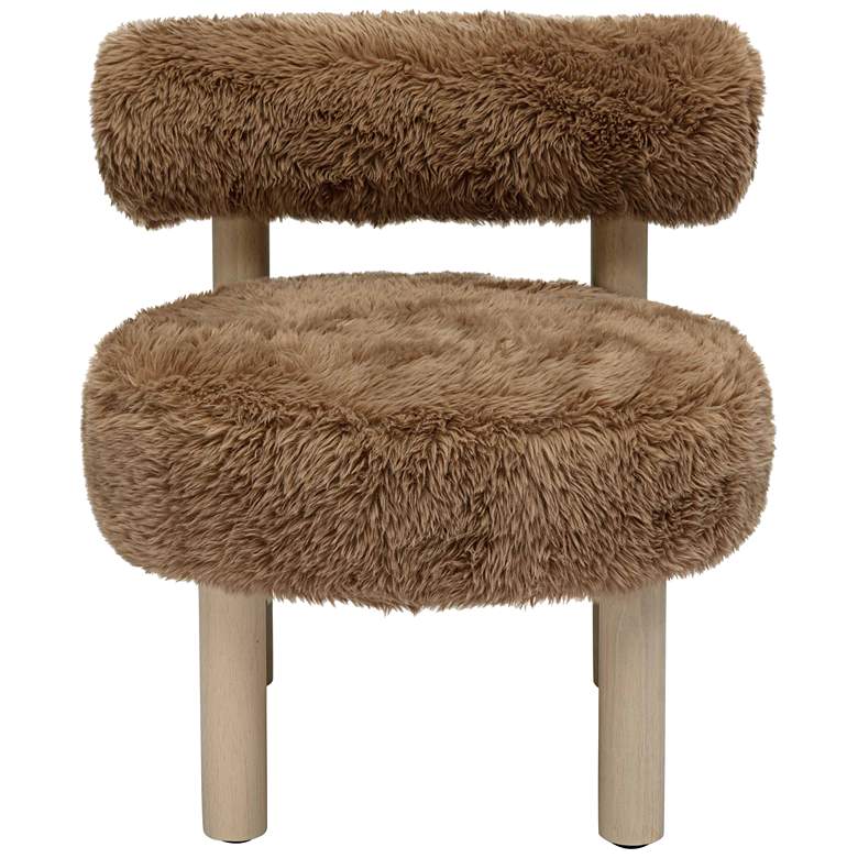Image 5 TOV 24 3/4" Wide Carmel Dark Taupe Vegan Shearling Modern Accent Chair more views