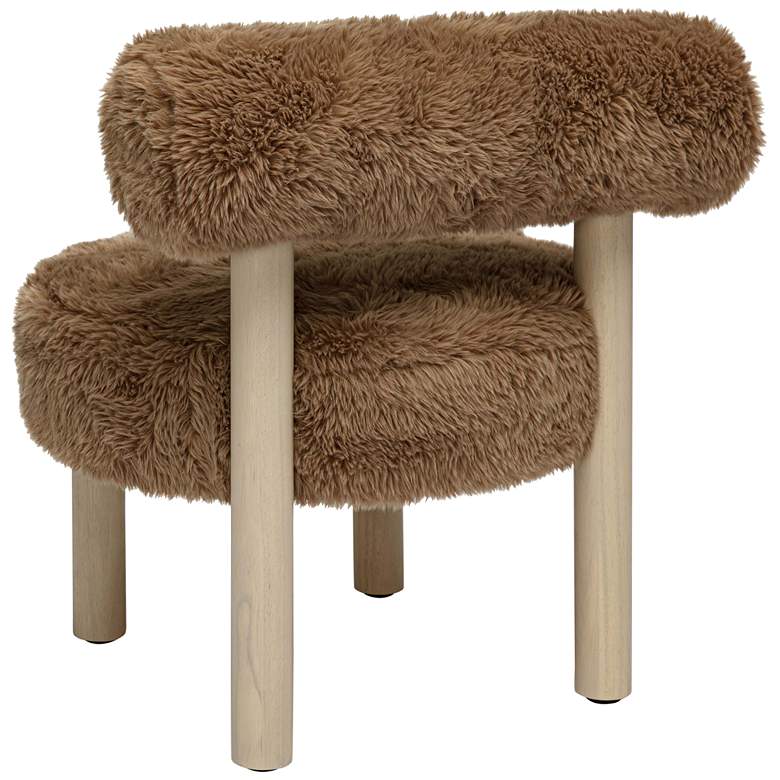 Image 6 TOV 24 3/4" Wide Carmel Dark Taupe Vegan Shearling Modern Accent Chair more views