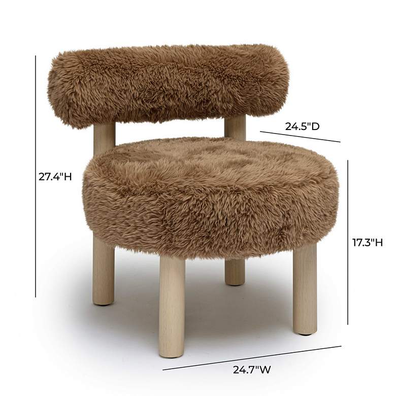 Image 7 TOV 24 3/4" Wide Carmel Dark Taupe Vegan Shearling Modern Accent Chair more views