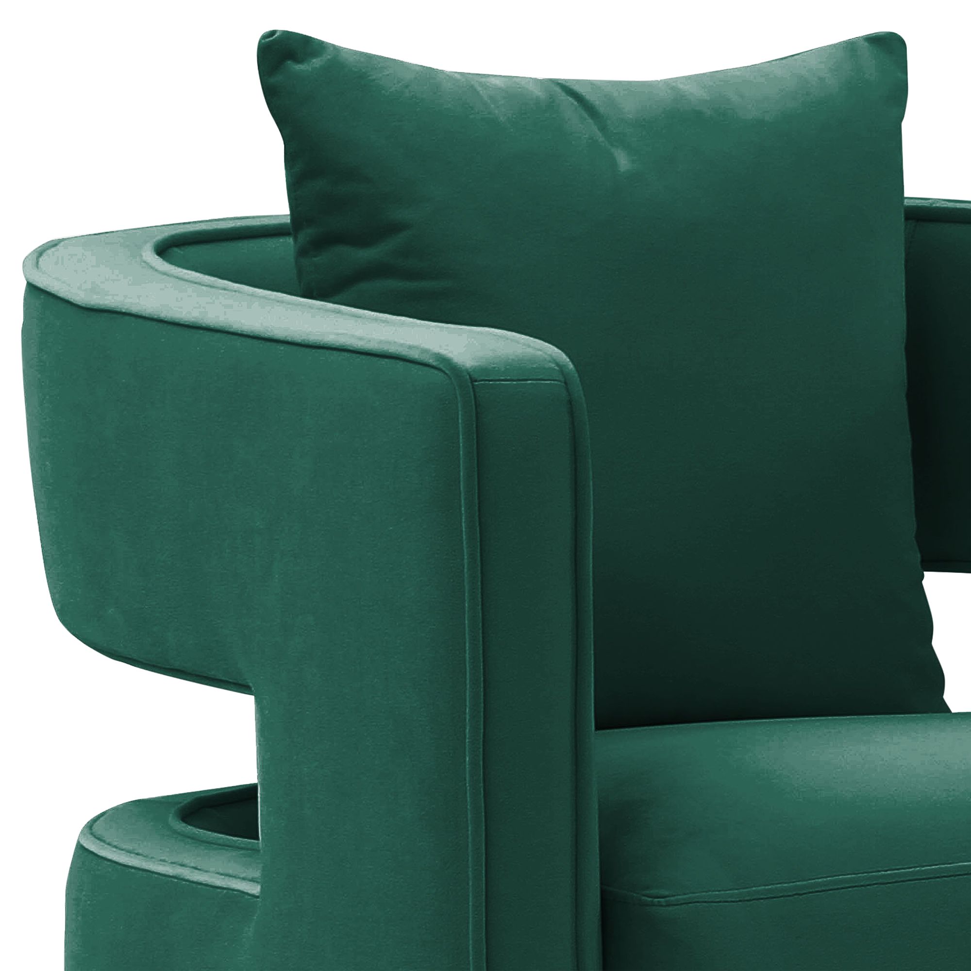 Image 2 TOV 30" Wide Kennedy Forest Green Velvet Fabric Modern Swivel Chair more views