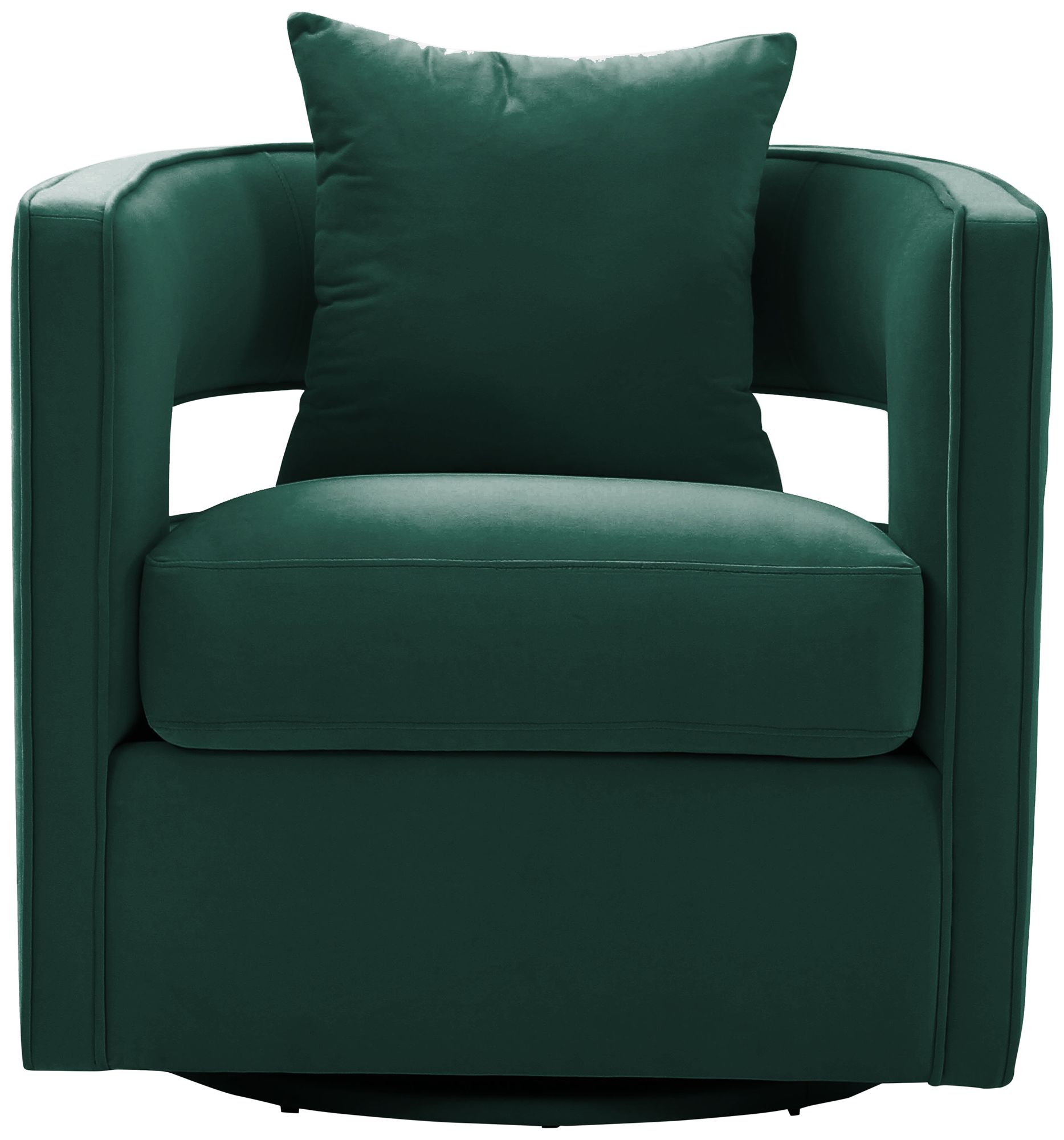 Image 5 TOV 30" Wide Kennedy Forest Green Velvet Fabric Modern Swivel Chair more views