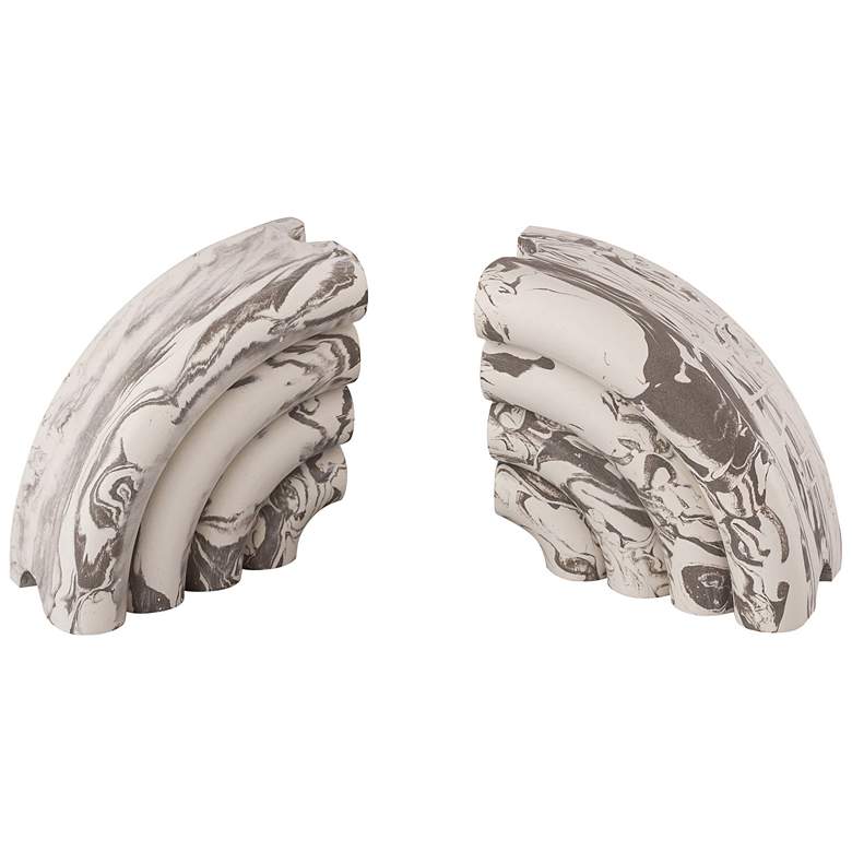 Image 3 TOV 8 3/4" Wide Gray Marble Veneer Concrete Bookends Set of 2 more views