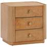 2_TOV Abigail 22" Wide Natural Birdseye Wood 3-Drawer Nightstand
