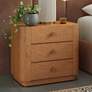 1_TOV Abigail 22" Wide Natural Birdseye Wood 3-Drawer Nightstand