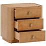 7_TOV Abigail 22" Wide Natural Birdseye Wood 3-Drawer Nightstand more views