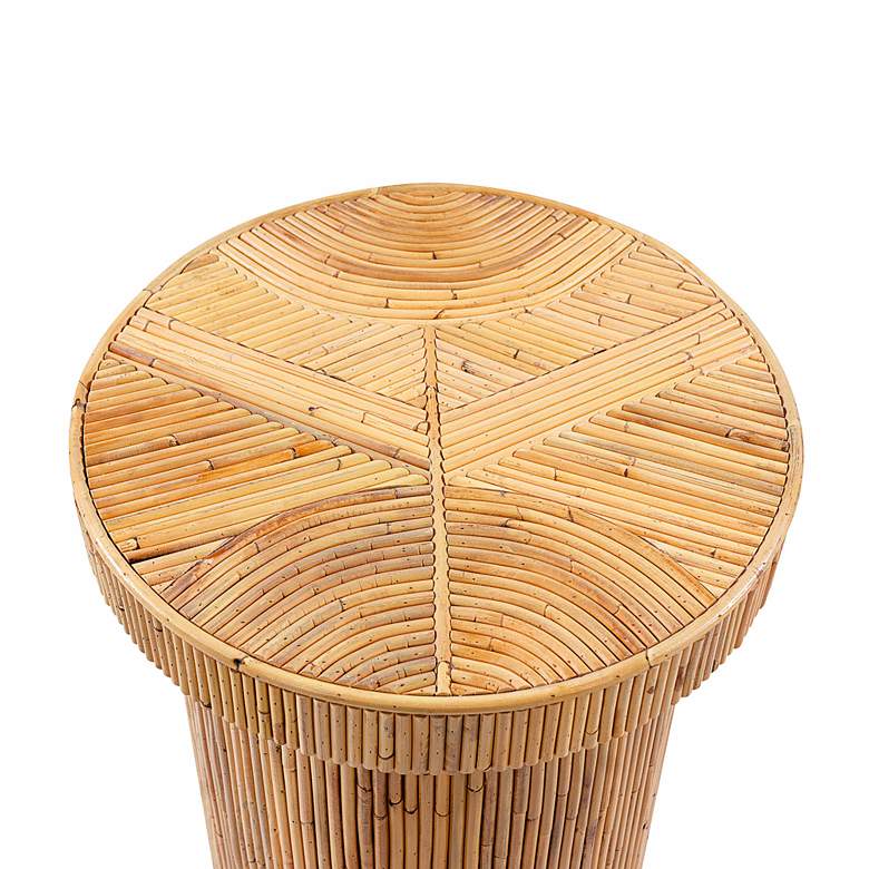 Image 3 TOV Acadia 15 3/4" Wide Natural Rattan Wood Round Side Table more views