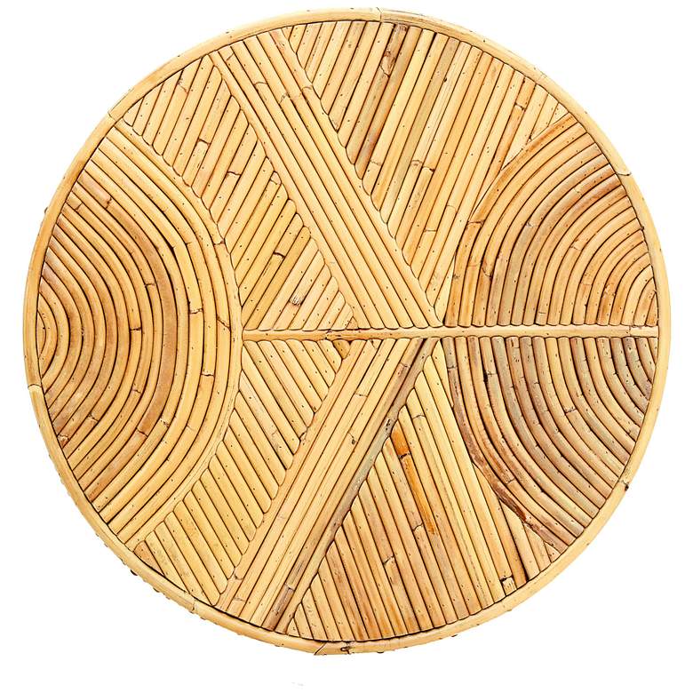 Image 5 TOV Acadia 15 3/4" Wide Natural Rattan Wood Round Side Table more views