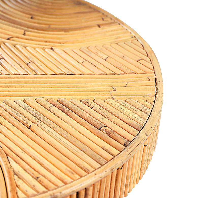 Image 6 TOV Acadia 15 3/4" Wide Natural Rattan Wood Round Side Table more views