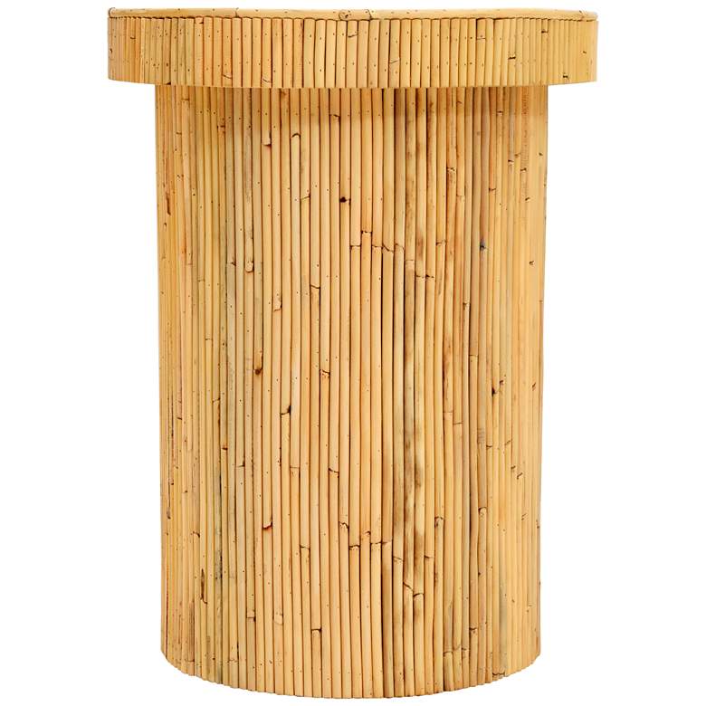 Image 7 TOV Acadia 15 3/4" Wide Natural Rattan Wood Round Side Table more views