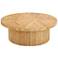 TOV Acadia 47 1/4" Wide Natural Rattan Wood Round Coffee Table