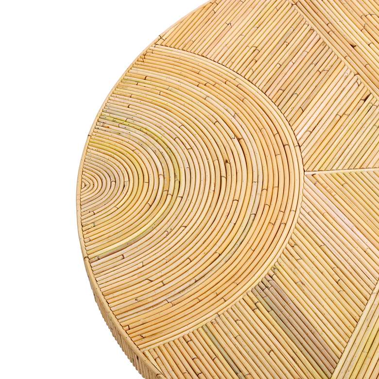 Image 4 TOV Acadia 47 1/4" Wide Natural Rattan Wood Round Coffee Table more views