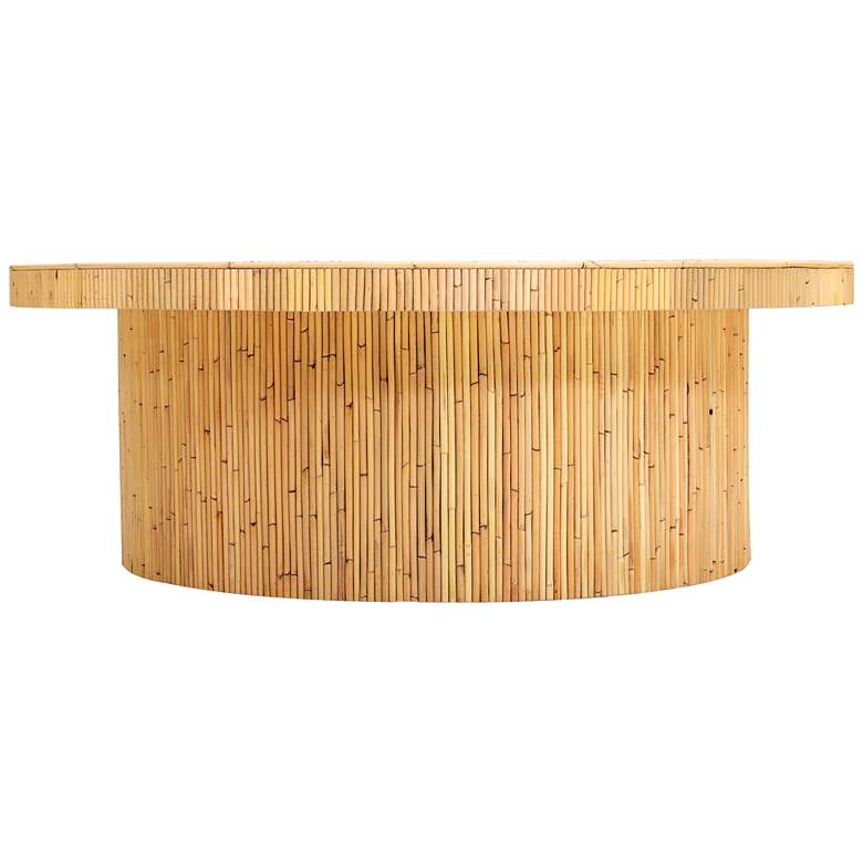 Image 6 TOV Acadia 47 1/4" Wide Natural Rattan Wood Round Coffee Table more views