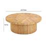 7_TOV Acadia 47 1/4" Wide Natural Rattan Wood Round Coffee Table more views