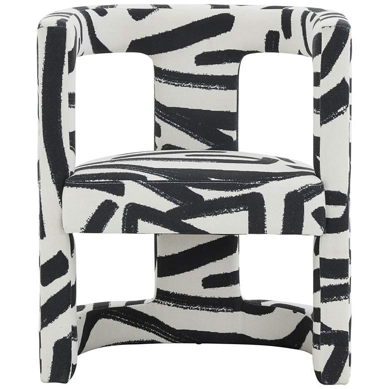 Image 7 TOV Ada 26" Wide Modern Black and White Velvet Sculpture Accent Chair more views