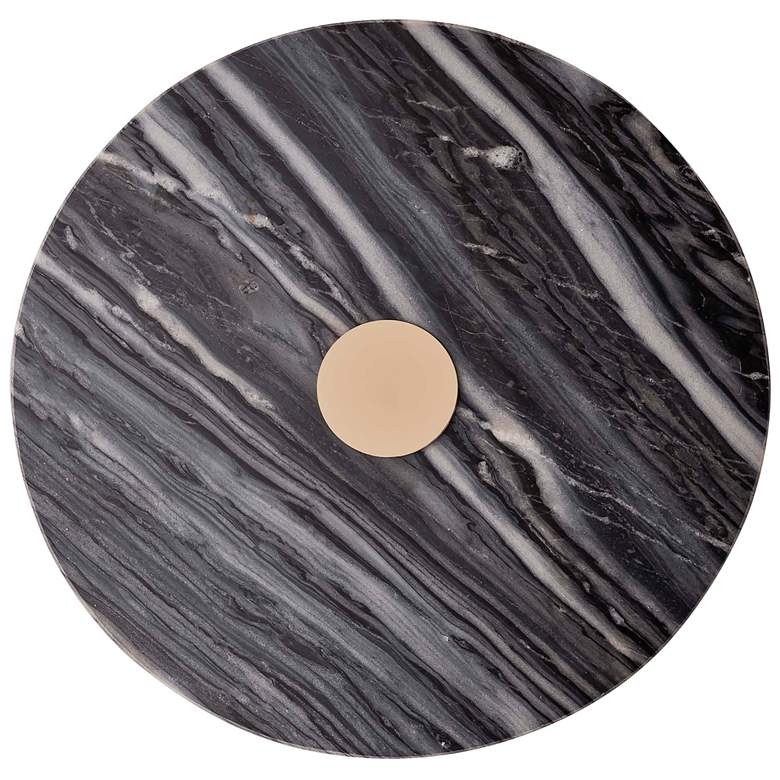 Image 3 TOV Addyson 16" Wide Brushed Gold and Gray Marble Modern Side Table more views