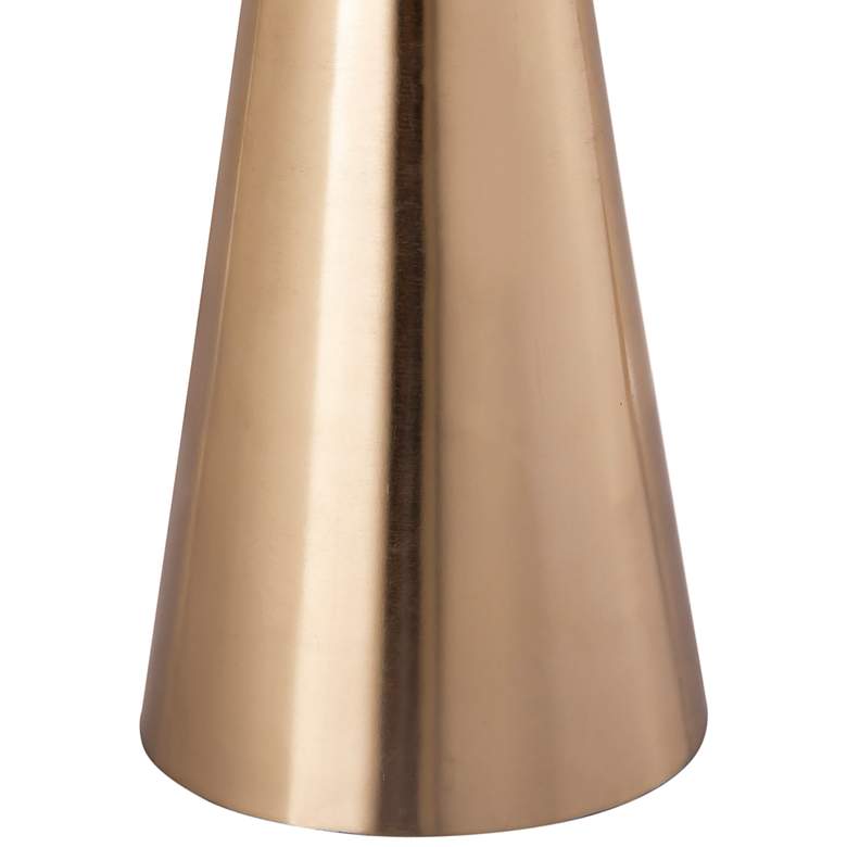 Image 4 TOV Addyson 16" Wide Brushed Gold and Gray Marble Modern Side Table more views